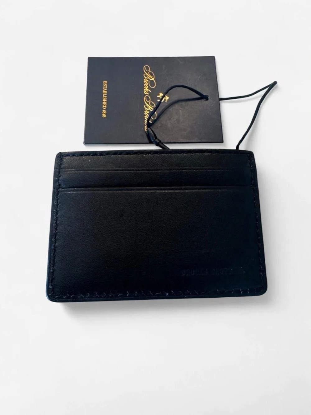 [New] Brooks Brothers Black Sheep Leather Slim Card Sleeve